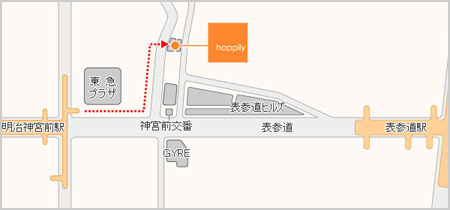 happilyフォトスタジオ表参道店地図